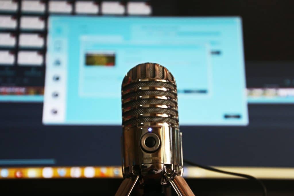 mic in a music recording studio