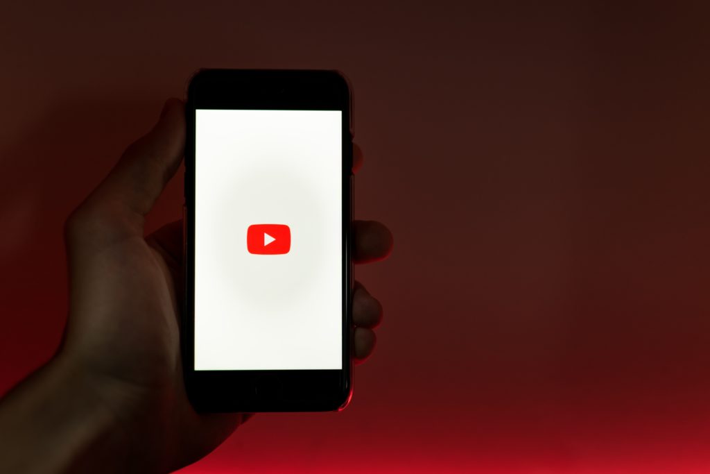 youtube logo in smart phone screen