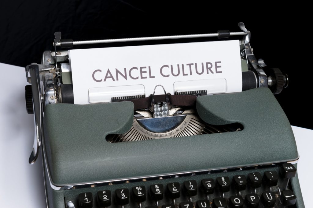 typerwriter with cancel culture written on paper