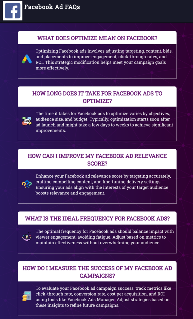 FAQ to optimize facebook ads